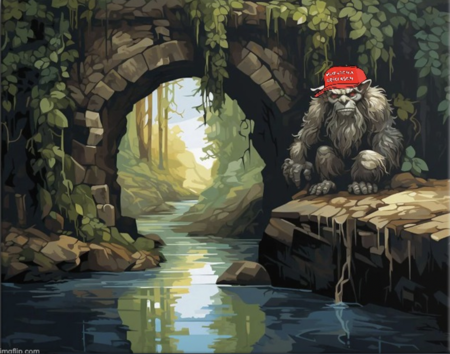 MAGA bridge troll Blank Meme Template