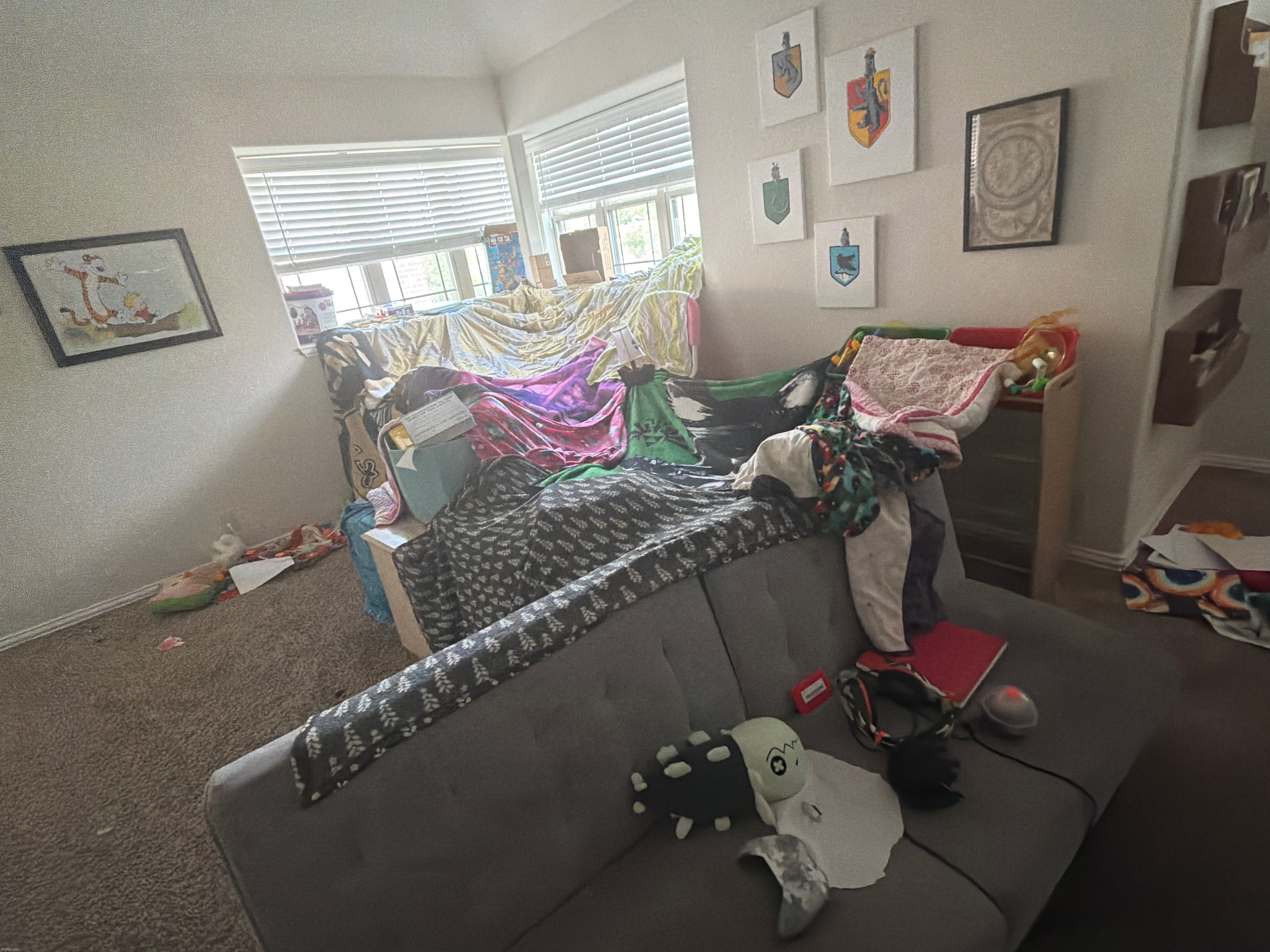 the fortress takes up about a third of the room. i’m out of blankets | made w/ Imgflip meme maker
