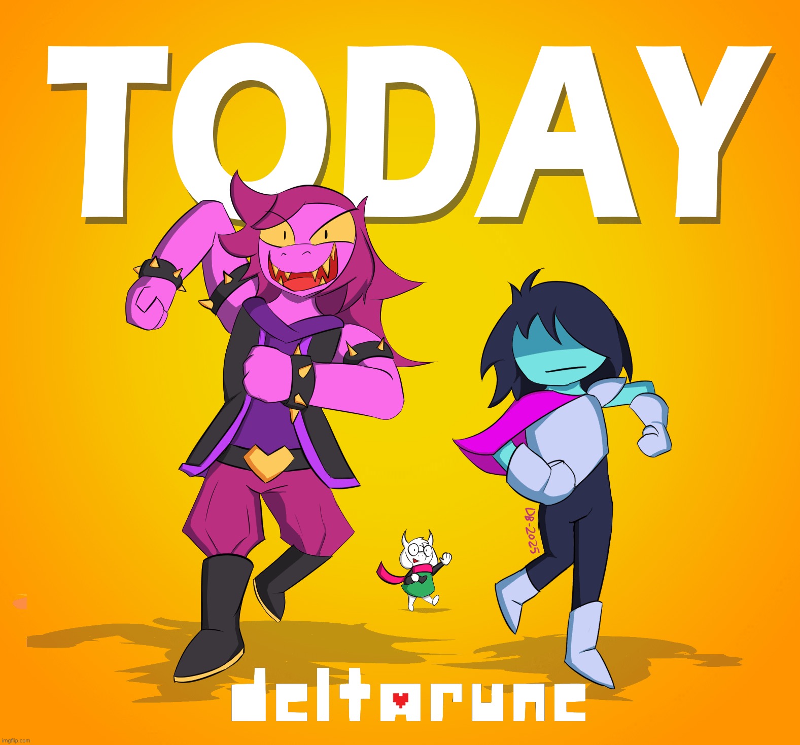 LESS THAN 10 HOURS, DELTARUNE TODAY!!! | image tagged in deltarune tomorrow,deltarune today,susie ralsei kris,fun gang,free birds,art | made w/ Imgflip meme maker