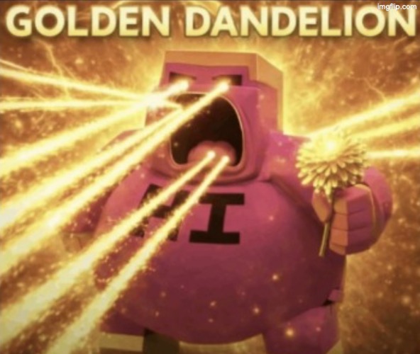GOLDEN DANDELION | image tagged in golden dandelion | made w/ Imgflip meme maker