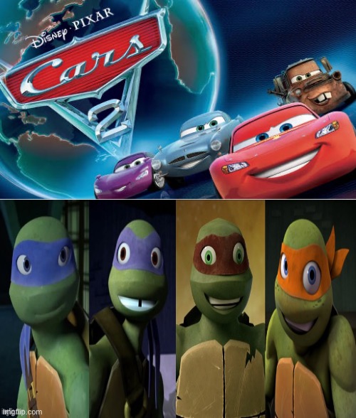 2012 Turtles Loves Cars 2 | image tagged in who loves cars 2,tmnt,pixar,crossover,deviantart,memes | made w/ Imgflip meme maker