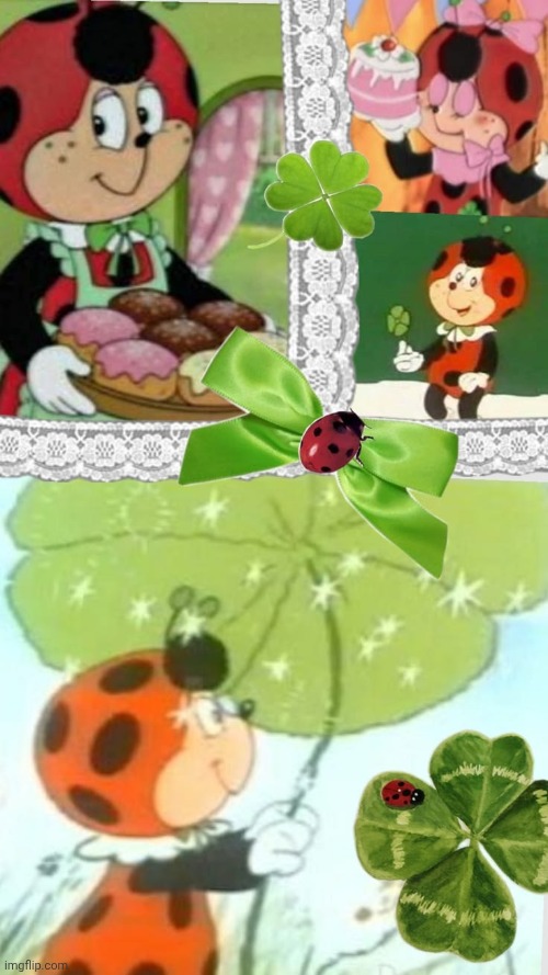 Ladybug cartoon character twee core magic four-leaf clover cococinel cocomiel aesthetic | image tagged in cococinel | made w/ Imgflip meme maker