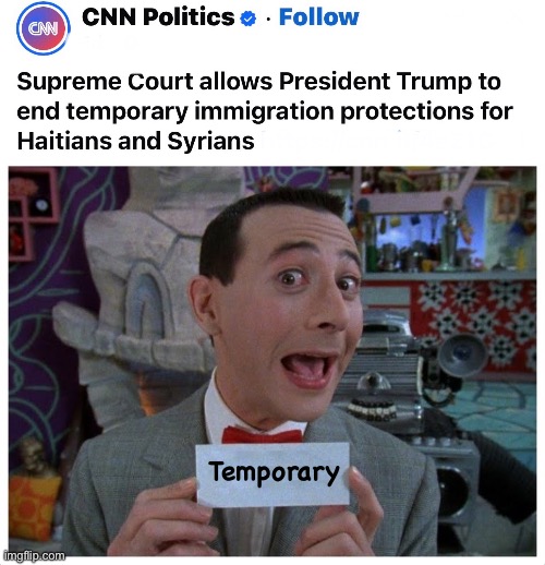 Word of the day | Temporary | image tagged in pee wee herman,politics lol,memes | made w/ Imgflip meme maker