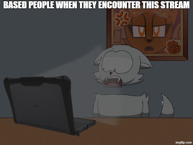 Based People Be Like | Based people when they encounter this stream | image tagged in glacius looking at the computer,memes,fauna world | made w/ Imgflip meme maker