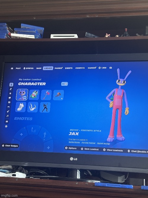 I got the tadc stuff in Fortnite | image tagged in jax,tadc,the amazing digital circus,fortnite,why are you reading the tags | made w/ Imgflip meme maker