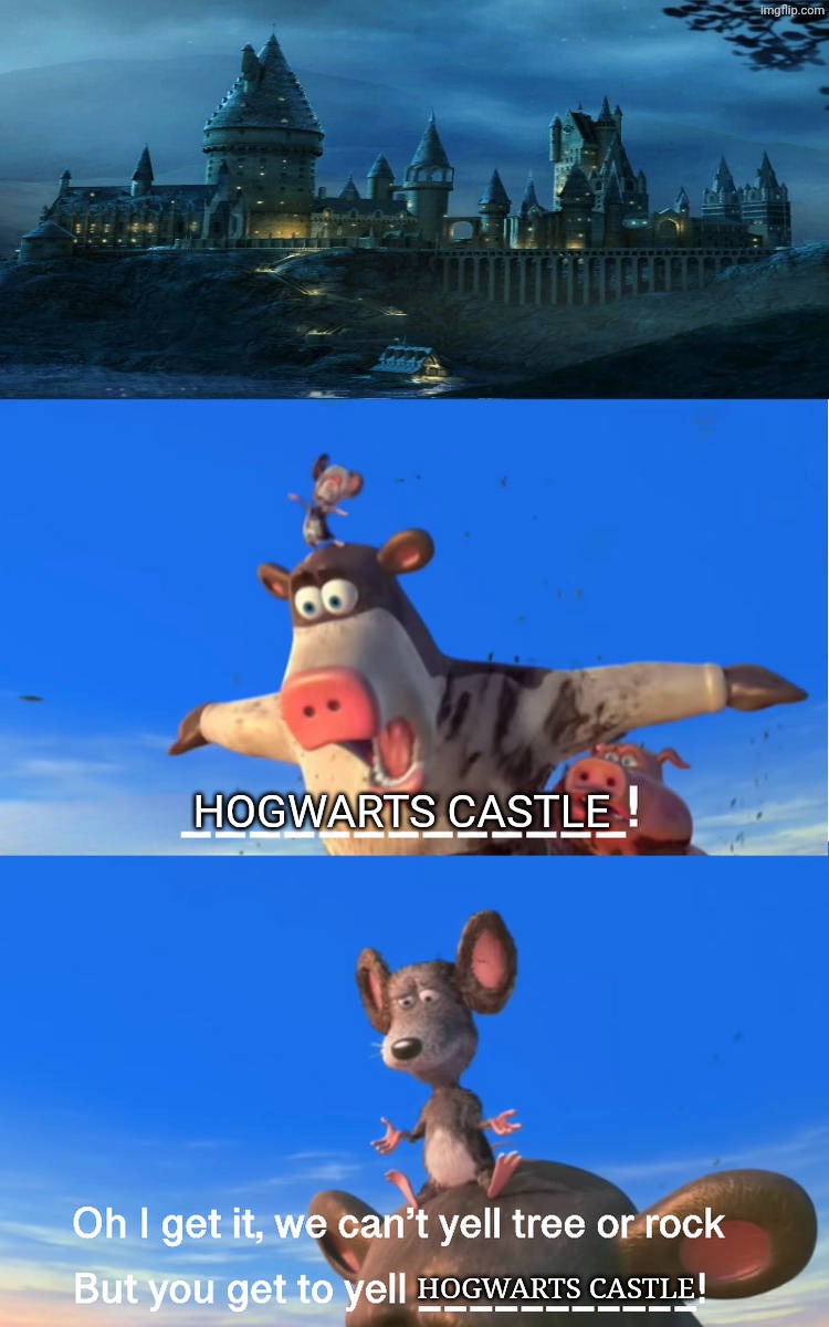 Otis yells hogwarts castle | hogwarts castle; hogwarts castle | image tagged in otis yells what,deviantart,harry potter,barnyard,paramount,warner bros | made w/ Imgflip meme maker