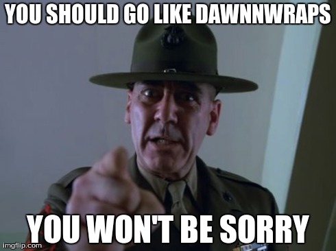 Sergeant Hartmann Meme | YOU SHOULD GO LIKE DAWNNWRAPS YOU WON'T BE SORRY | image tagged in memes,sergeant hartmann | made w/ Imgflip meme maker