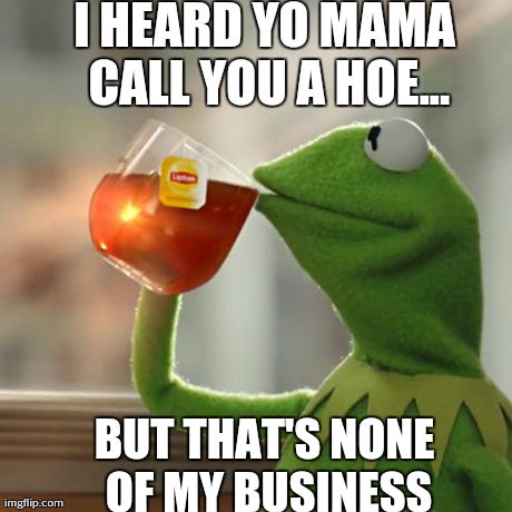 But That's None Of My Business | I HEARD YO MAMA CALL YOU A HOE... BUT THAT'S NONE OF MY BUSINESS | image tagged in memes,but thats none of my business,kermit the frog | made w/ Imgflip meme maker