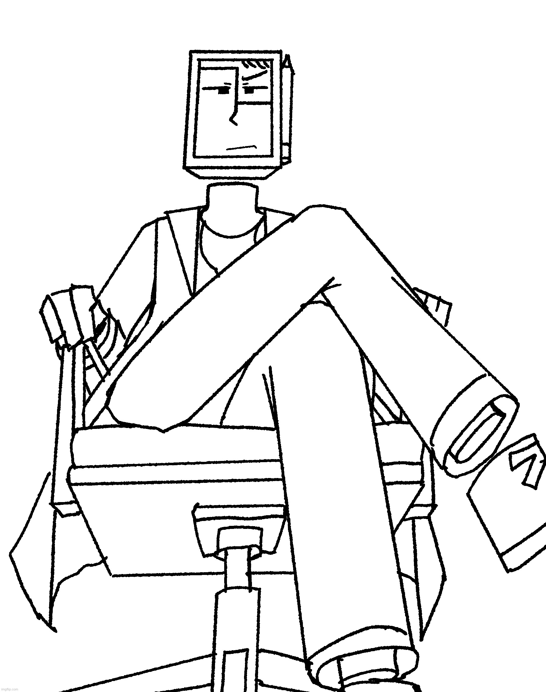 chair (WIP art of him) | image tagged in professor procreate,chair,low angle,cooking rn | made w/ Imgflip meme maker