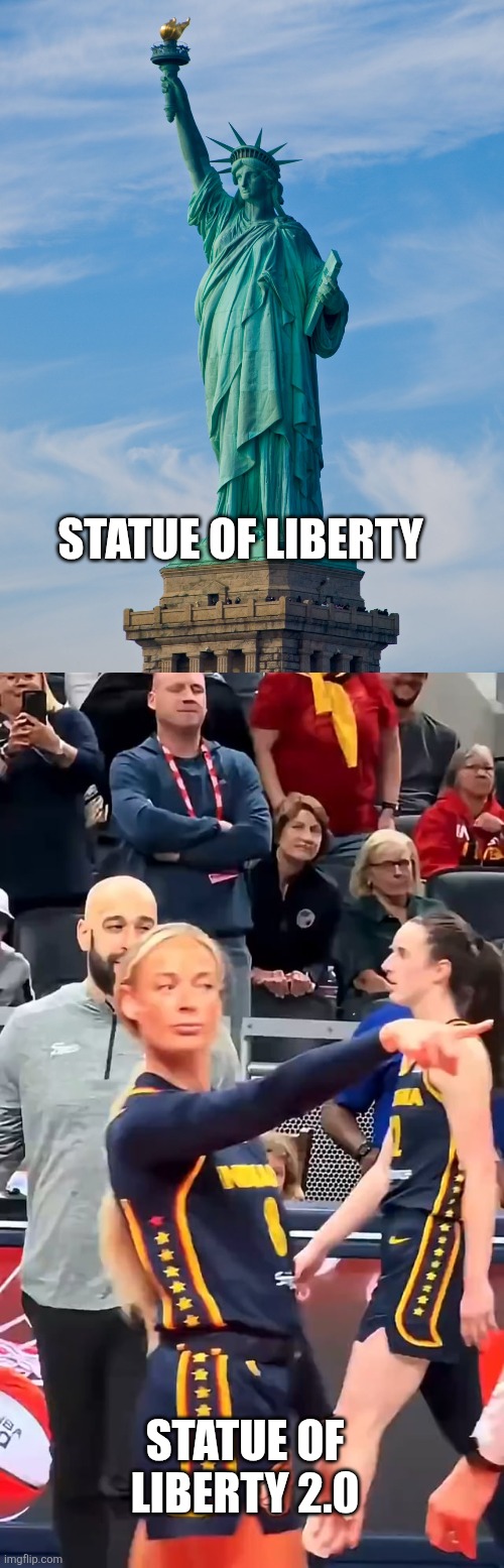 Sophie Cunningham meme | Statue of Liberty; Statue of Liberty 2.0 | image tagged in statue of liberty | made w/ Imgflip meme maker