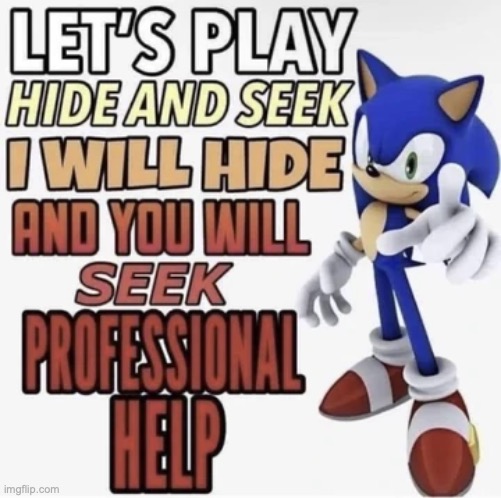 Sonic Hide And Seek | image tagged in sonic hide and seek | made w/ Imgflip meme maker