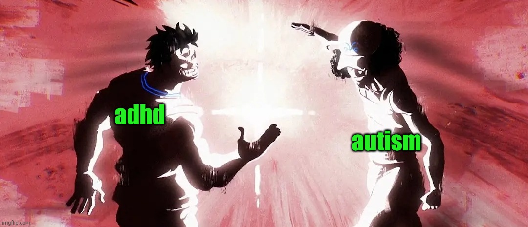 Garp and kuzan dap up | adhd autism | image tagged in garp and kuzan dap up | made w/ Imgflip meme maker