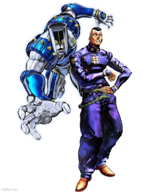 Okuyasu and The hand | image tagged in okuyasu and the hand | made w/ Imgflip meme maker