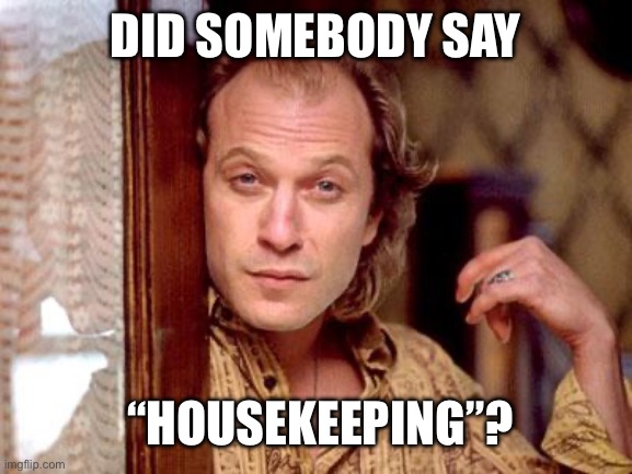 buffalo bill | Did somebody say “Housekeeping”? | image tagged in buffalo bill | made w/ Imgflip meme maker