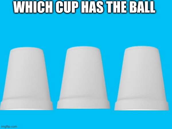 PICK ONE | Which Cup Has the Ball | image tagged in cup,funny | made w/ Imgflip meme maker