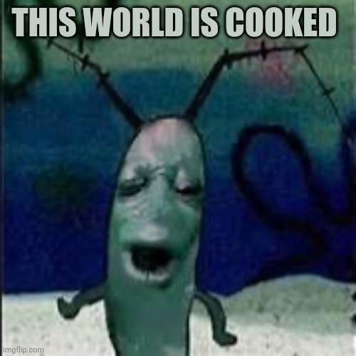 Plankton gets served | This world is cooked | image tagged in plankton gets served | made w/ Imgflip meme maker