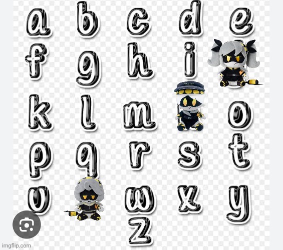 The original creator forgot some characters... original meme: https://imgflip.com/i/aw7r72 | image tagged in murder drones,memes,alphabet,repost | made w/ Imgflip meme maker