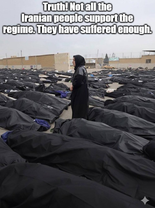 Iran | Truth! Not all the Iranian people support the regime. They have suffered enough. | image tagged in iran | made w/ Imgflip meme maker