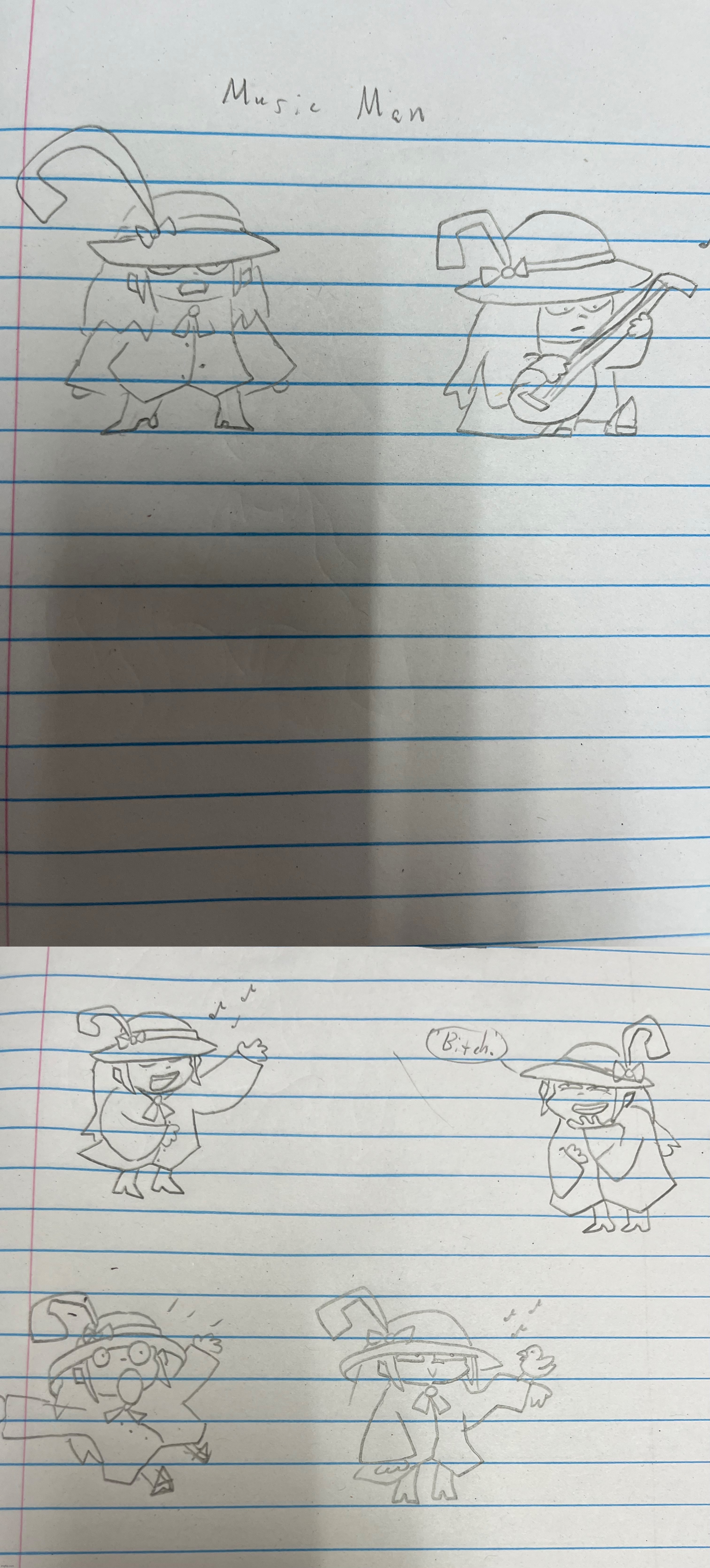I drew a little bard called Music man | image tagged in non binary,magic | made w/ Imgflip meme maker