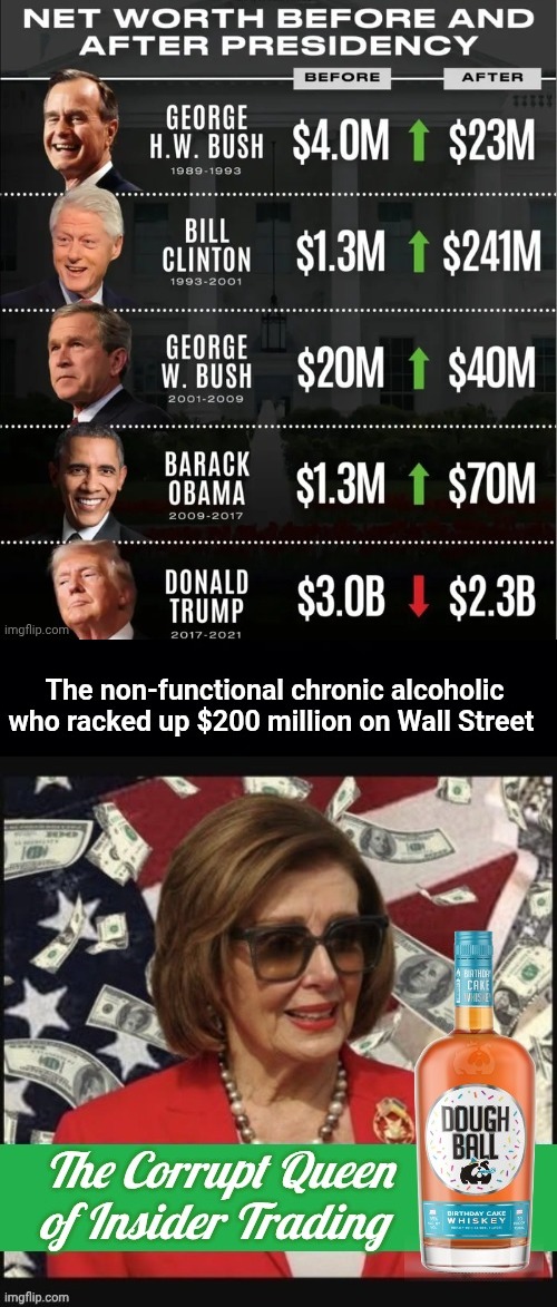 image tagged in trump lost money over presidency 2,nancy pelosi insider trading | made w/ Imgflip meme maker
