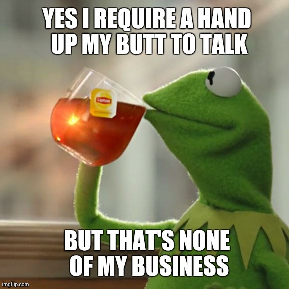 But That's None Of My Business Meme | YES I REQUIRE A HAND UP MY BUTT TO TALK BUT THAT'S NONE OF MY BUSINESS | image tagged in memes,but thats none of my business,kermit the frog | made w/ Imgflip meme maker