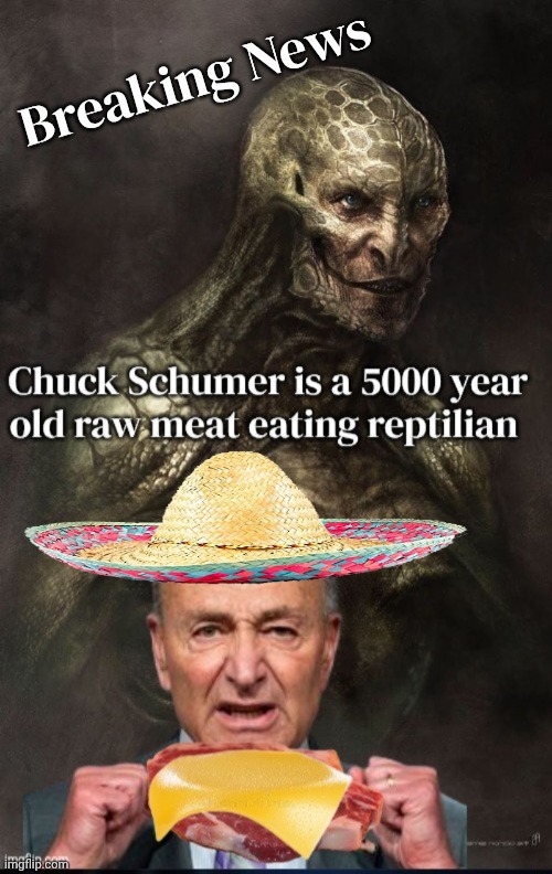 Cuck Schumer is a Reptillion alien | image tagged in axdexq jpg,chuck schumer,alien,reptile | made w/ Imgflip meme maker