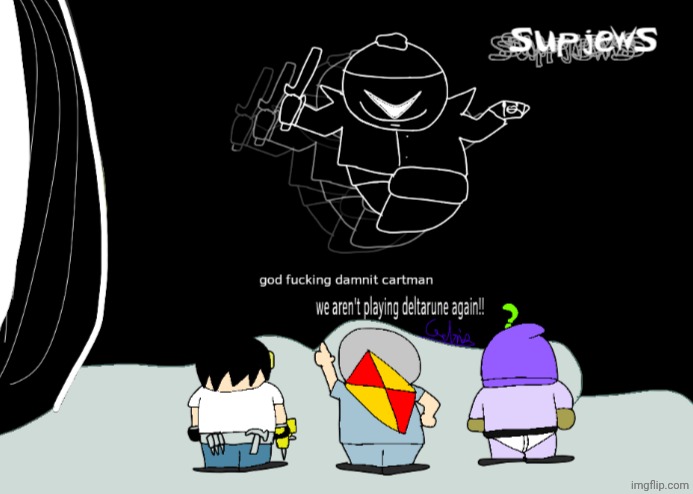 Southrune | image tagged in deltarune,chapter 3,south park,eric cartman,knight | made w/ Imgflip meme maker