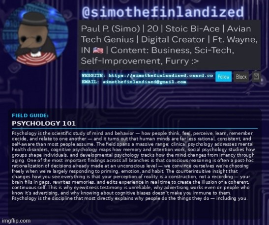 Why you do the things you do, why other people do the weird things they do, and what psychology actually says about both ovo | image tagged in simothefinlandized,psychology,announcement,tutorial | made w/ Imgflip meme maker