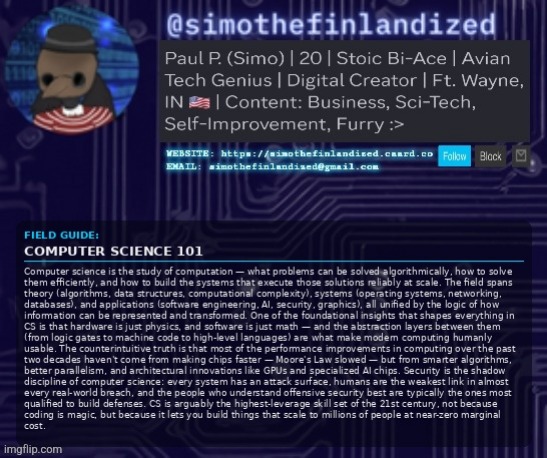 Computer science, minus the gatekeeping — the core ideas that run underneath everything on your screen, in a nutshell :> | image tagged in simothefinlandized,computer science,announcement,tutorial | made w/ Imgflip meme maker
