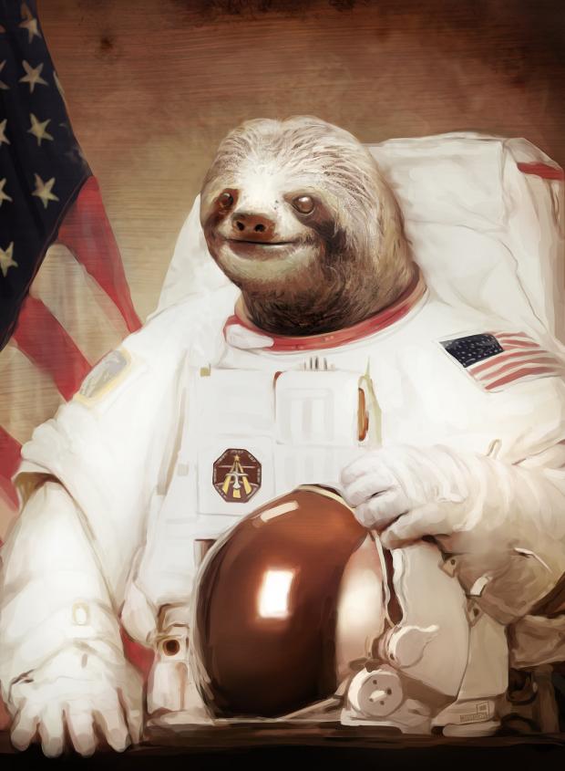 High Quality Astronaut Sloth Blank Meme Template