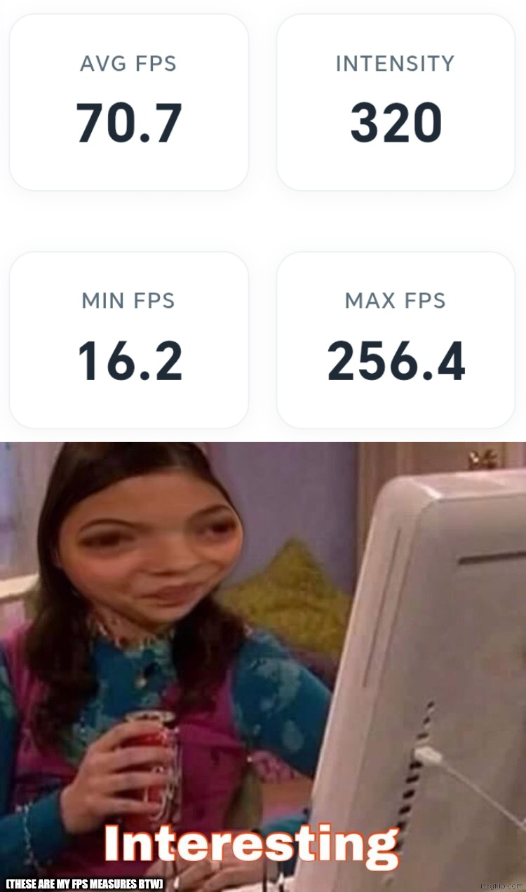 (these are my fps measures btw) | image tagged in intresting | made w/ Imgflip meme maker