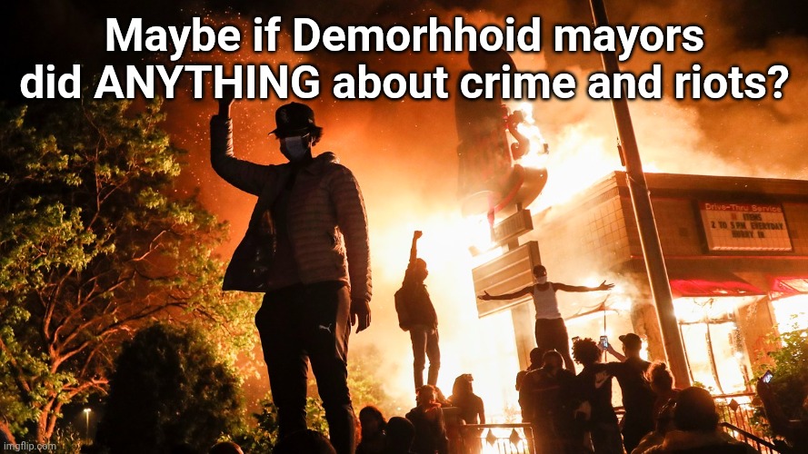 BLM Riots | Maybe if Demorhhoid mayors did ANYTHING about crime and riots? | image tagged in blm riots | made w/ Imgflip meme maker