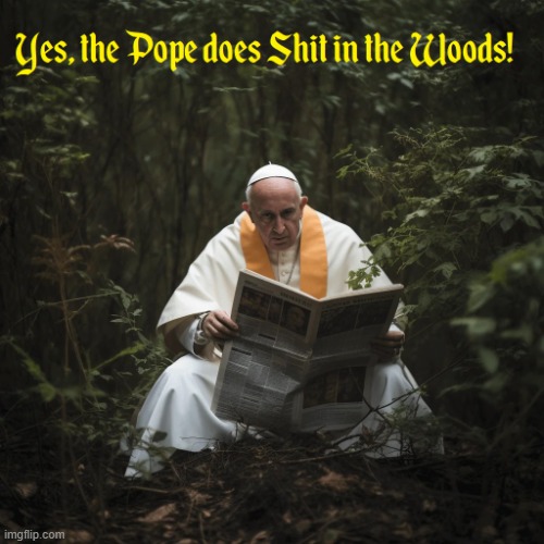 Pope 01 Shit in the woods.jpg | image tagged in pope 01 shit in the woods jpg | made w/ Imgflip meme maker