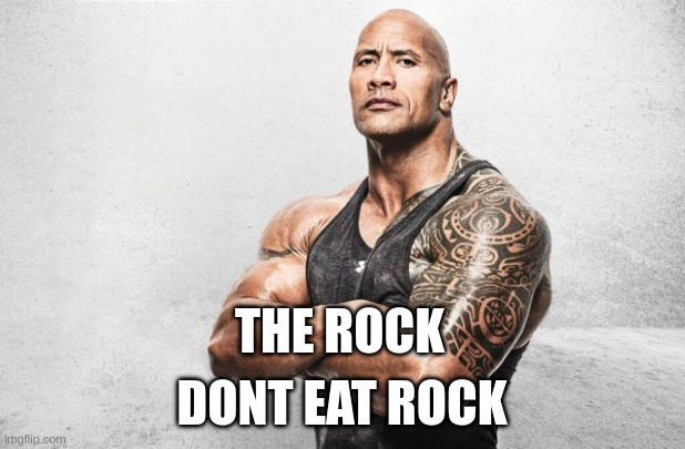Ayer vino messi | the rock; dont eat rock | image tagged in rock,the rock,eating rocks,hummm delicious,tip of the day,rock eating | made w/ Imgflip meme maker