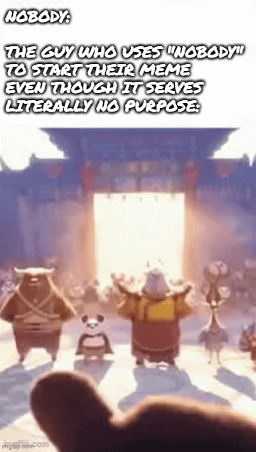 Kung Fu Panda meme - The Grand Entrance to Absolutely Nothing