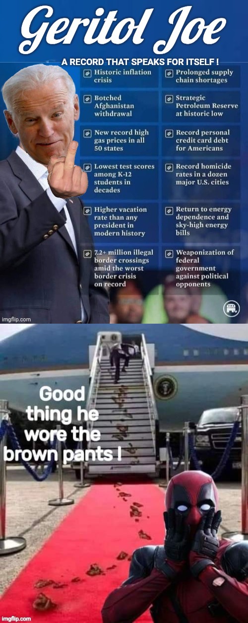 image tagged in geritol joe record of failure,geritol joe brown pants | made w/ Imgflip meme maker