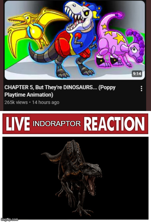 Live reaction | indoraptor | image tagged in live reaction,gametoons | made w/ Imgflip meme maker