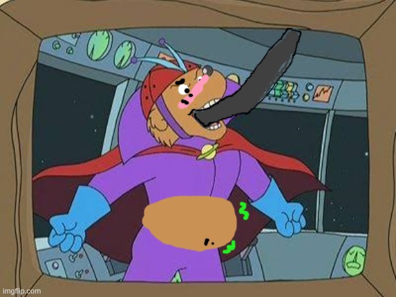 SLEEZO gets inflated~ [Lost Scene from The Berenstain Bears and the Bad Dream] | image tagged in berenstain bears,tummy art,inflation | made w/ Imgflip meme maker