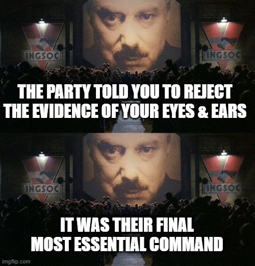 Big Brother is watching you | The Party told you to reject
the evidence of your eyes & ears; It was their final
most essential command | image tagged in 1984 | made w/ Imgflip meme maker