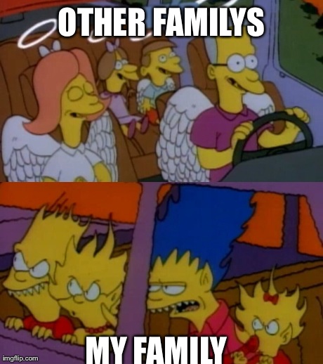 The difference of families  | OTHER FAMILYS MY FAMILY | image tagged in simpsons | made w/ Imgflip meme maker