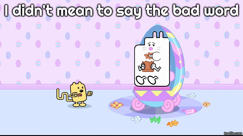 CaseOh ahh Easter bunny | I didn't mean to say the bad word | image tagged in caseoh ahh easter bunny | made w/ Imgflip meme maker