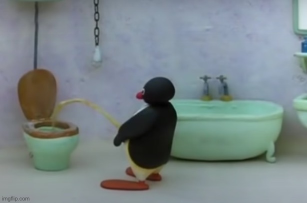 pingu pee | image tagged in pingu pee | made w/ Imgflip meme maker