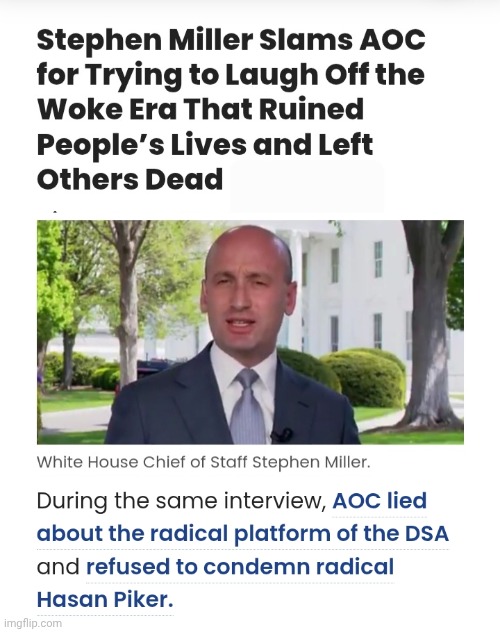 Miller calls out AIC | image tagged in screenshot_20260814_013516_chrome jpg,crazy aoc,liar | made w/ Imgflip meme maker