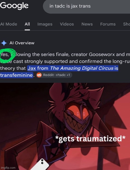 IT IS CONFIRMED D: | image tagged in alastor seen cursed crap | made w/ Imgflip meme maker