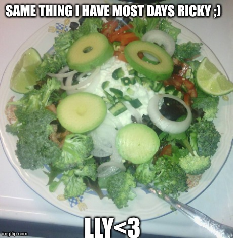 SAME THING I HAVE MOST DAYS RICKY ;) LLY<3 | made w/ Imgflip meme maker