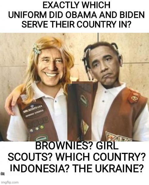 Girl Scouts Biden and Obama | image tagged in girl scouts biden and obama | made w/ Imgflip meme maker