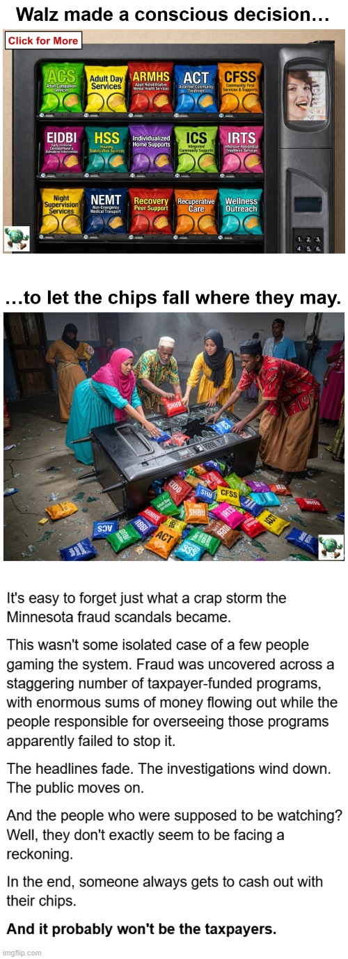 Is Tim Walz guilty of facilitating the rampant fraud going on in his state? | image tagged in maga,conservative,minnesota,fraud | made w/ Imgflip meme maker