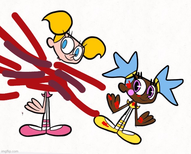 ME VS DEE DEE | image tagged in dexters lab,dee dee,naa naa,oc,hate art | made w/ Imgflip meme maker