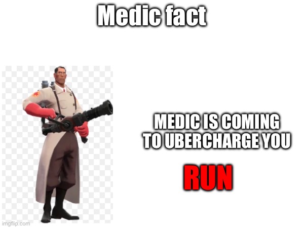 Facts with medic | Medic fact; Medic is coming to ubercharge you; Run | made w/ Imgflip meme maker
