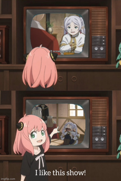 image tagged in spy x family,frieren,beyond journeys end,anime,tv show,anya | made w/ Imgflip meme maker